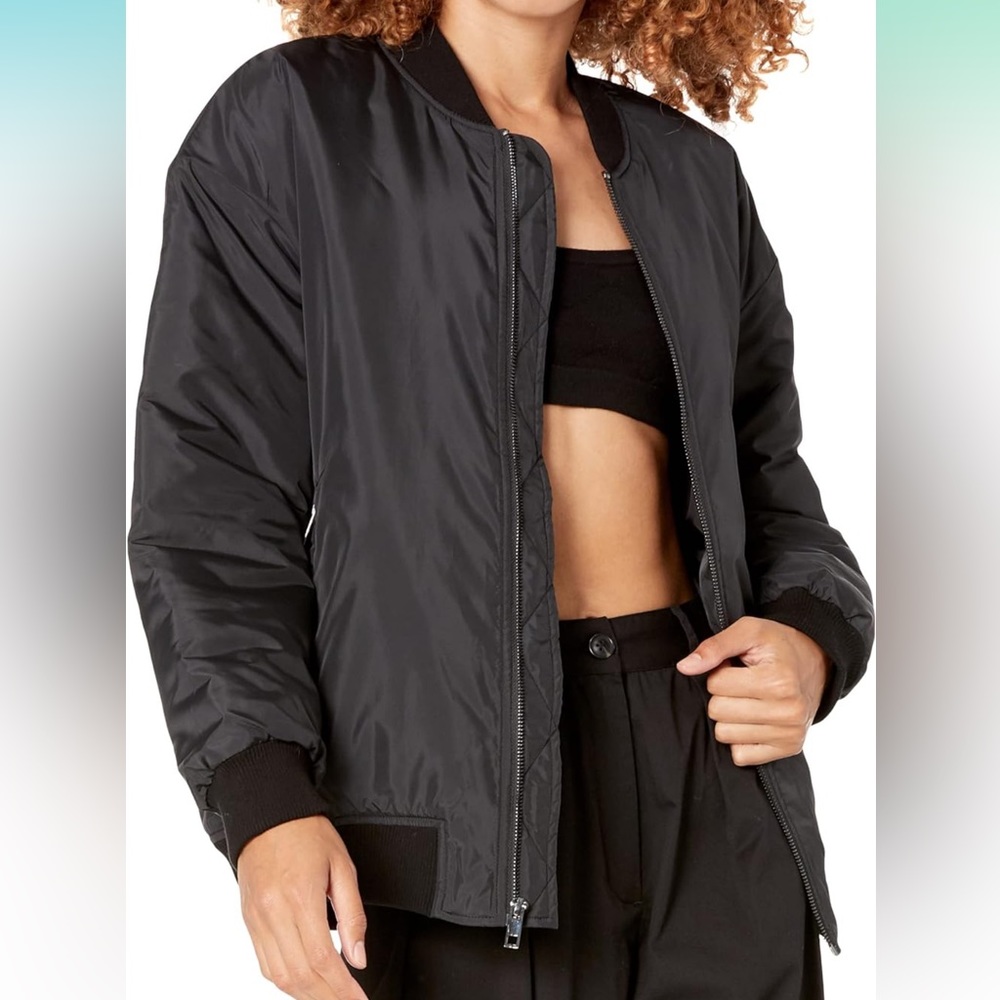The Drop Women’s Black Bomber Jacket - Size: L - NEW WITH TAGS